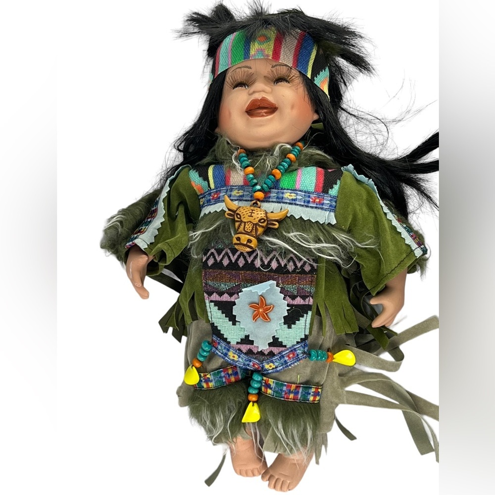 Authentic collectible native American Indian heirloom edition porcelain doll